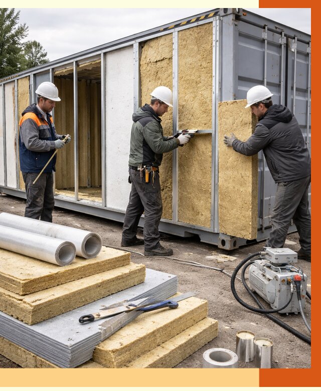 Утепление морского контейнера в Сестрорецке от 3843 руб. под ключ | ТепломастерСст