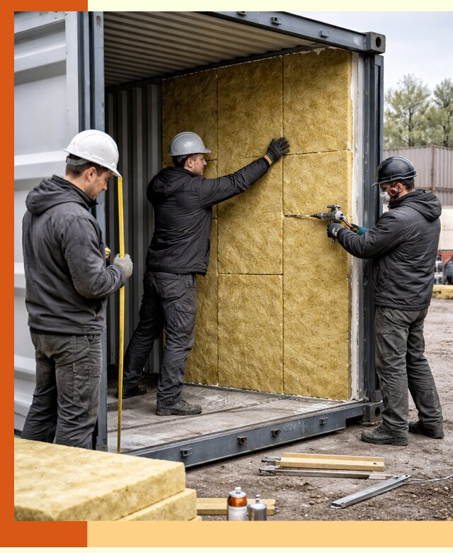 Утепление морского контейнера в Сестрорецке: надежная теплоизоляция и защита