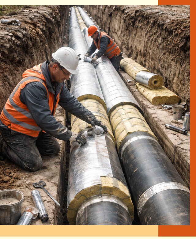 Утепление теплотрассы в Сестрорецке от 4612 руб./м2 — ппу и комплексная изоляция | ТепломастерСст