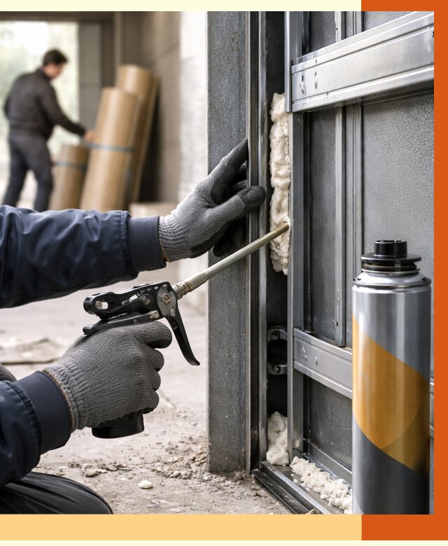 Заполнение пустот ворот в Сестрорецке от 4612 руб. — заливка ППУ, утепление под ключ | ТепломастерСст