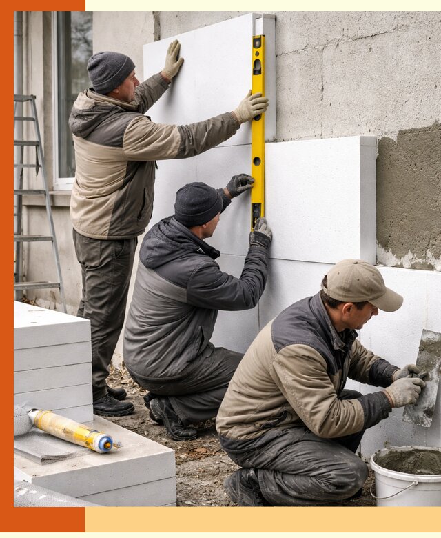 Утепление пенопластом наружных стен и фасадов в Сестрорецке