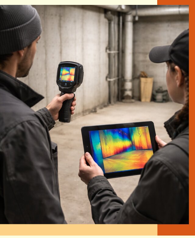 Тепловизионное обследование подвала в Сестрорецке от 4612 руб. — проверка гидроизоляции | ТепломастерСст